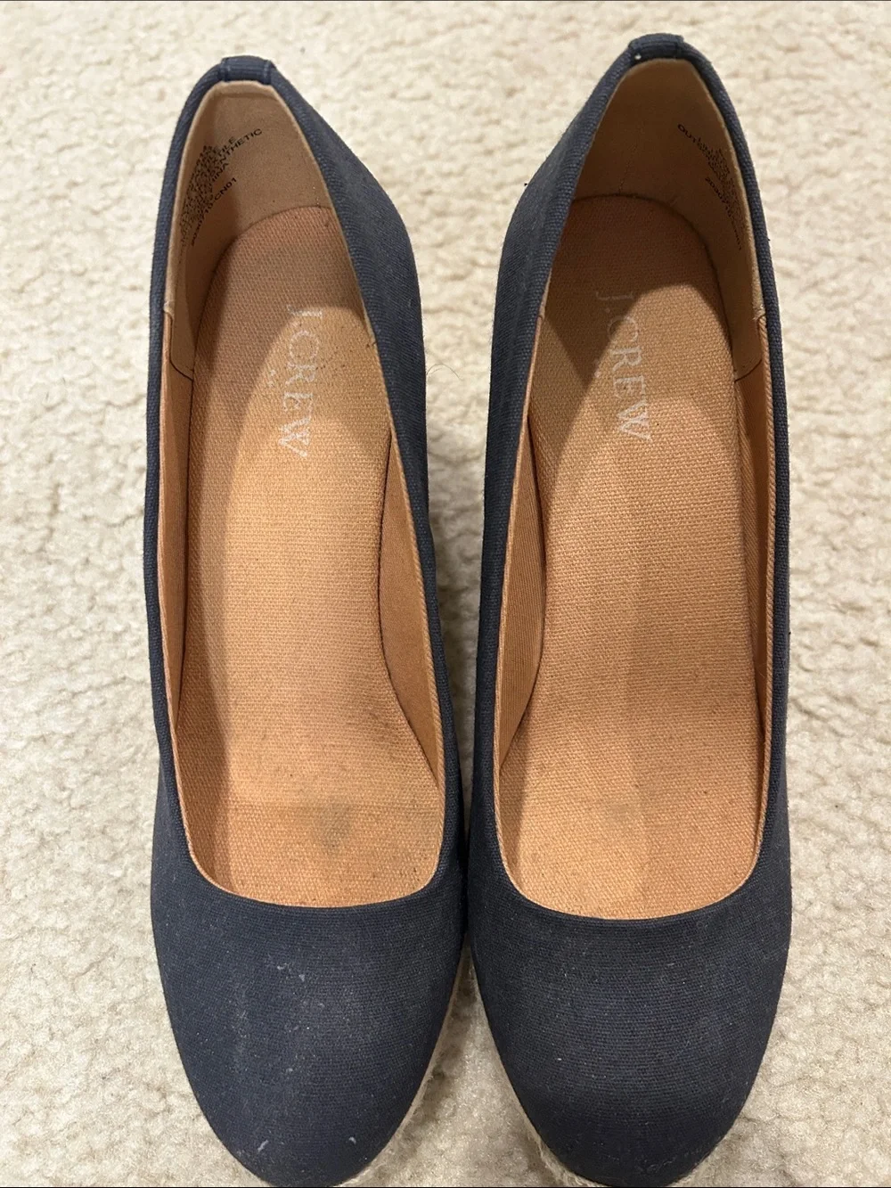J. Crew Navy Blue Espadrille Wedge Pumps for Women